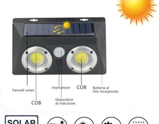 Foco externo Luz de 40W 62 LED cob sensor de movimiento energía solar para el hogar Solar Sensar Luz de pared Jardín Cuerpo humano Inducción Luz de valla