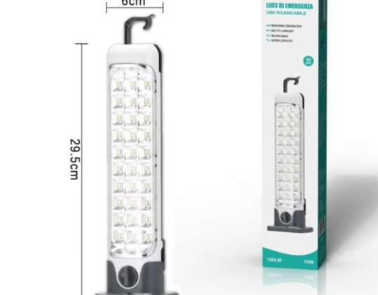30LED višenamjensko svjetlo za hitne slučajeve Punjiva LED sigurnosna svjetiljka 2 načina rada za vanjsku kućnu svjetiljku za rasvjetu u nuždi