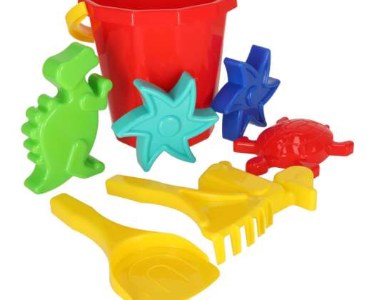 DIPLO W 127 Sand Sandbox Toys Bucket Spatula Rake Molds 9 Pieces