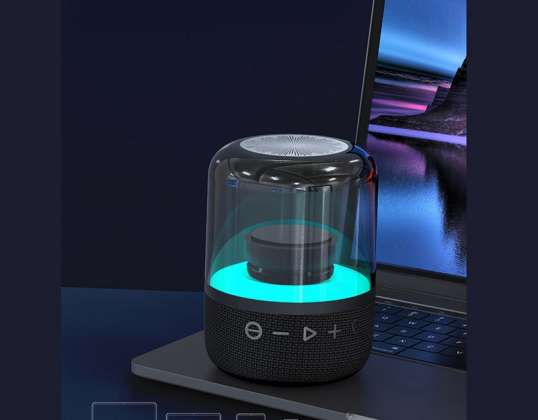 Bluetooth 5.2 Speaker Colorful Glass Bluetooth Speaker Mini Subwoofer Colorful Lightweight Bluetooth Speaker