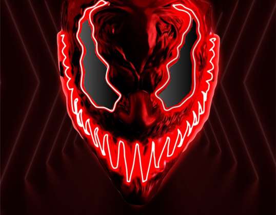 LED Venobat mask as Halloween costume - with 3 light effects - red