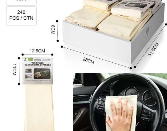 32x43cm Auto Reinigungstuch Wildleder Saugfähiges Autowaschhandtuch Reinigen Sie Autoglas Wildleder Material, leicht zu trocknen und leicht zu lagern