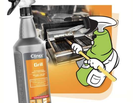 Clinex Grill1L (den bedste forberedelse til ovn, pejs og forbrændinger) - en palet på 456 stykker. Professionel kemi.