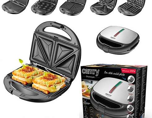 5in1 GRILL WAFFLES PEANUTS TOAST STEEL CAMRY