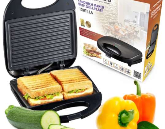 BROODROOSTER BROODROOSTER TYPE GRILL VOOR PANINI SANDWICHES 1000W