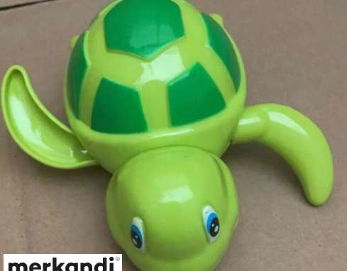 Jouet de bain tortue d’eau à manivelle vert