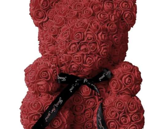 BQ54B ORSO ROSA CON CUORE 25CM ROSSO