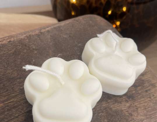 Duo paw candle - Set of figure candles in the shape of dog paws