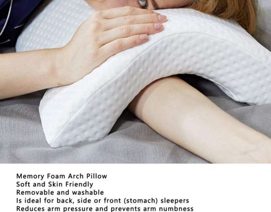 Slow Rebound Anti-Pressure Manual Pillow, Arched Snuggle Pillow with Breathable for Home Office Travel