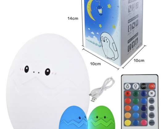 Luz de noche para niños, lámpara de noche, mesita de noche, cable USB, silicona suave habitación para niños, lámpara LED táctil, idea de regalo, forma de huevo con cambio de color