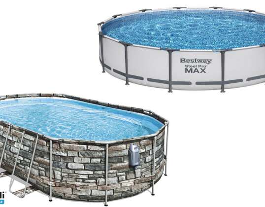 Set di 4 nuove piscine tubolari - confezione originale, pronto per la vendita all'ingrosso