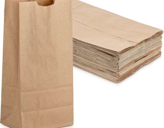 50x sacos castanhos 260 x 170 mm Sacos de papel Kraft Sacos de presente Papel Kraft como DIY Calendário do Advento - Natal Páscoa