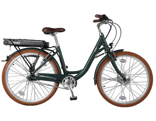 BATRIBIKE OMEGA Unisex, Elektrický bicykel, Citybike, nízky vstup, 7-rýchlostný prevod náboja Shimano, 26 palcov, Predný motor 250 W, Batéria batérie 11,0 AH