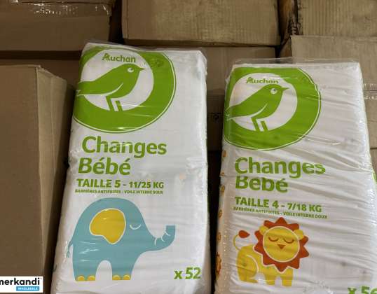 Fraldas descartáveis para crianças Auchan tamanho 4, 5