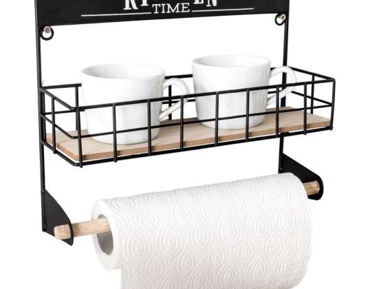 Paper Towel Rack Kitchen Handle Spice Shelf
