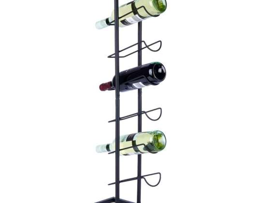 Stalak za vino metalni crni 6 boca 27x13x84 5 cm