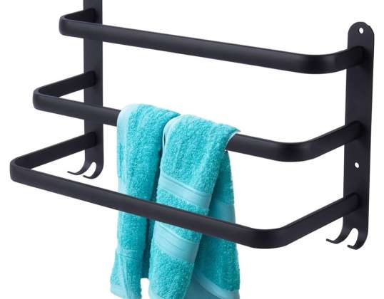 Aluminium towel rail black 40 cm