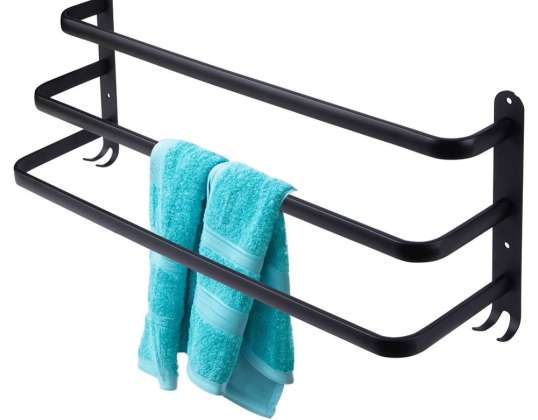 Aluminium towel rail black 60 cm