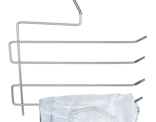 Metal trouser hanger for 4 pairs of trousers
