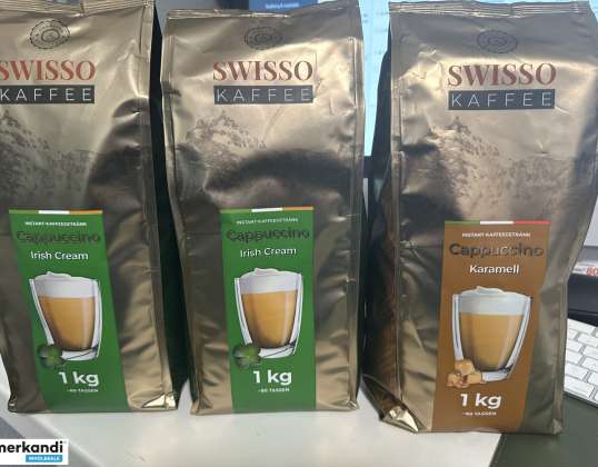 Кава капучино 1кг Swisso Kaffee, Wiener Melange, Karamell, Irish Cream