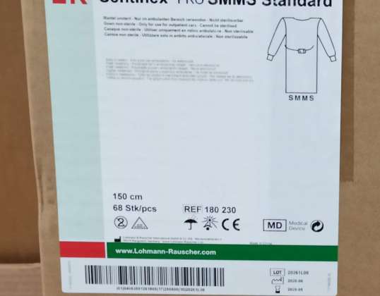 L&amp;R Sentinex® PRO operatiejas standaard SMMS 150cm lang, niet-steriel