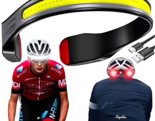 Taschenlampe Stirnlampe COB-LED-Lauflicht für Fahrrad Leistungsstark wiederaufladbar