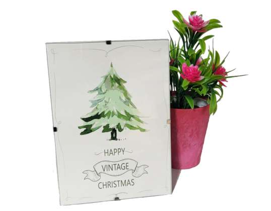 'Happy Vintage Christmas' Bilderrahmen 13x18cm