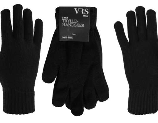 GANTS HOMME NOIR HIVER ACRYLIQUE ISOLANT TAILLE UNIVERSELLE 1 PAIRE