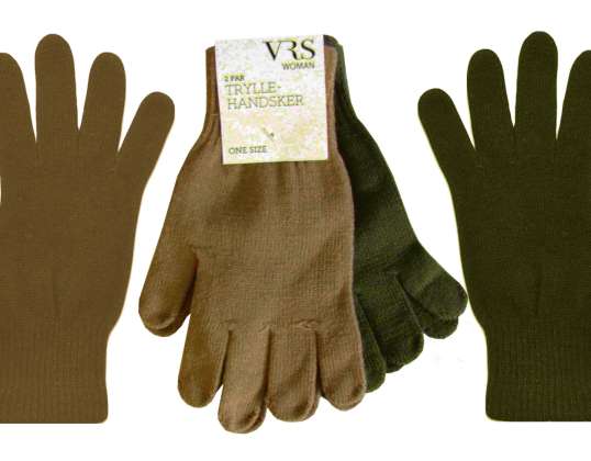 WOMEN'S GLOVES BROWN GREEN WINTER INSULATED GLOVES UNIVERSAL SIZE 1 PAIR