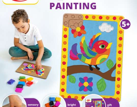 Argile molle peinture oiseau. DIY Art sensoriel, motricité, imagination. Ensemble créatif pour les enfants 5+.