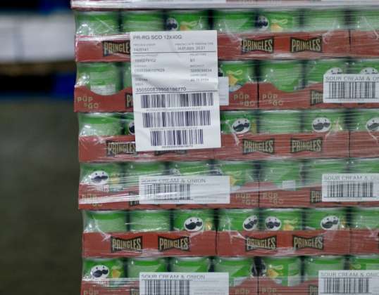 Pringles 40 g und 165 g Packungen für den Großhandel erhältlich - 33 bis 66 Paletten Bestellbereich