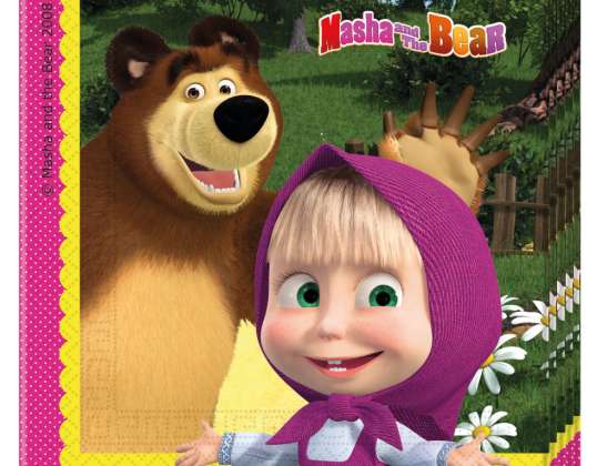 Masha and The Bear 20 Paper Napkins 2 Ply 33x33cm Package
