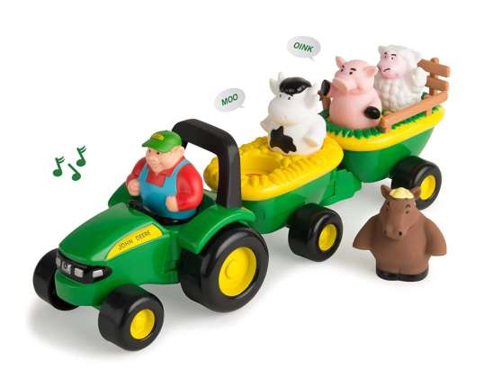 John Deere Hay Wagon cu sunete amuzante de animale