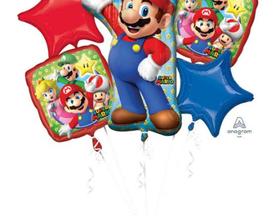 Super Mario Bros.   5 ballons en aluminium