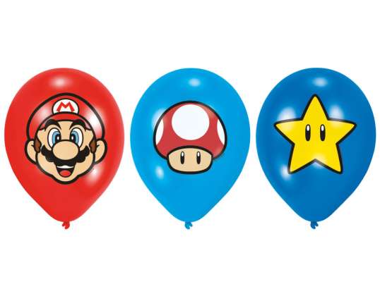 Super Mario Bros.   6 Latex Balloons 27 5cm