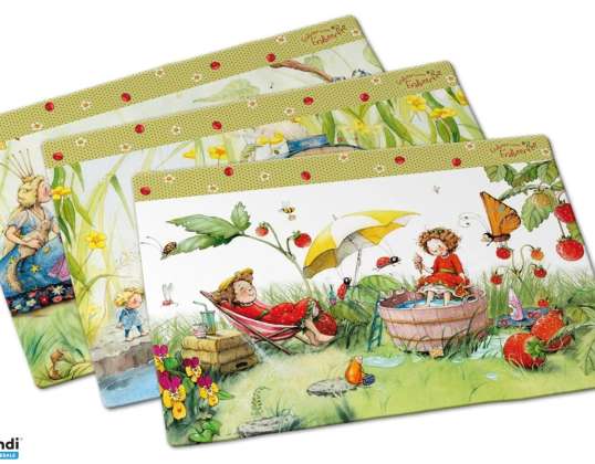 Set de table lot de 6. Erdbeerinchen 3 motifs