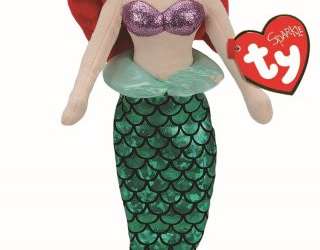 Ty 02414 Figura de pelúcia Disney Ariel com som de 40 cm
