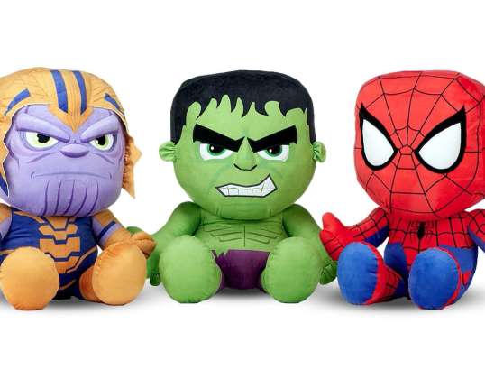 Marvel Avengers, Spiderman, Thanos &; Hulk, plysj, 66 cm