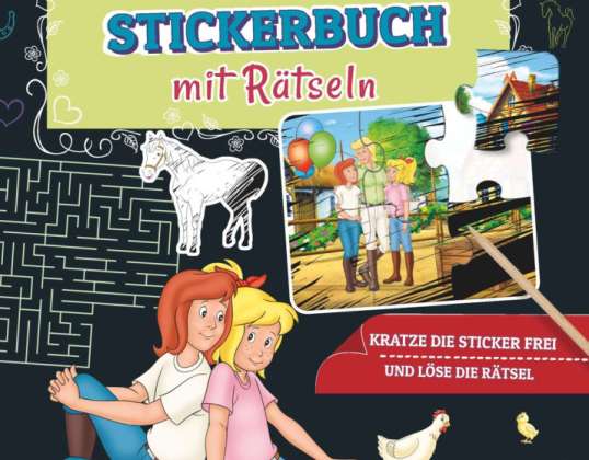 Bibi & Tina "Doodle Kratzel" Libro de Pegatinas con Puzzles