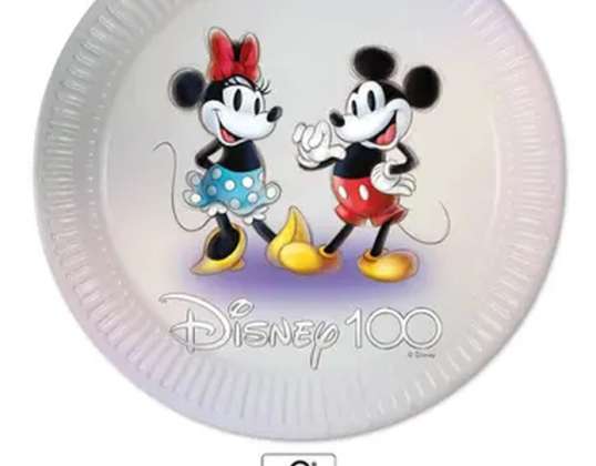Disneys 100 års jubilæum 8 Paptallerken 23 cm