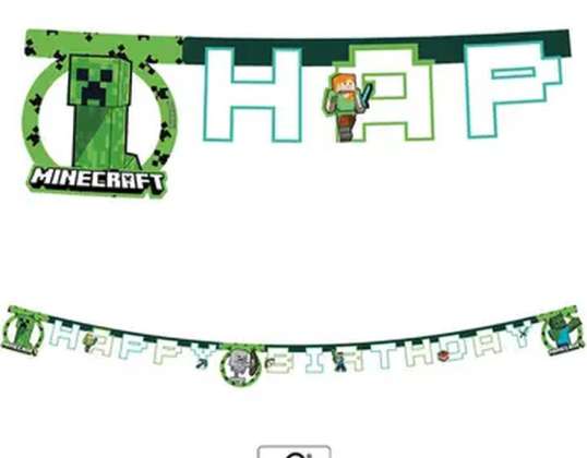 Bannière Minecraft « Joyeux anniversaire »
