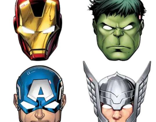 Marvel Avengers 6 Masques en papier