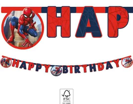 Marvel Spiderman "Happy Birthday" Banner