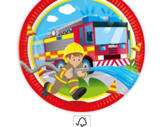 Fire Brigade 8 Paper Plates 23 cm