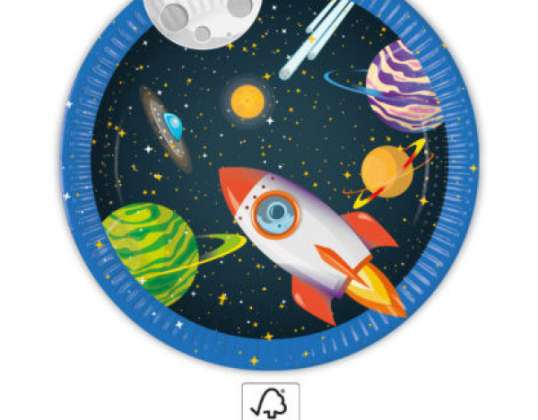 Rocket Space 8 Piatto Carta 23 cm