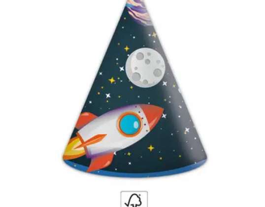 Rocket Space 6 Party Hats