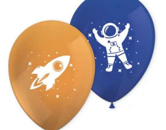 Rocket Space 8 Balloons 2 assorted