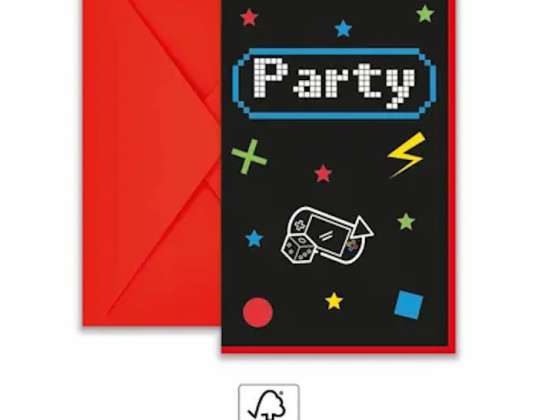 Gaming   6 Einladungskarte mit Umschlag