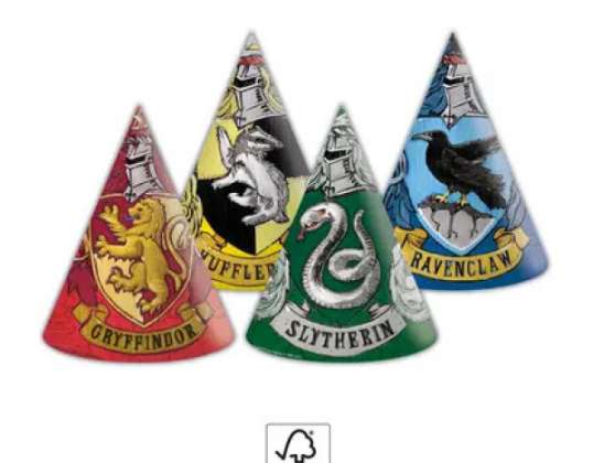 Harry Potter Hogwarts 6 Cappelli da festa 4 assortiti