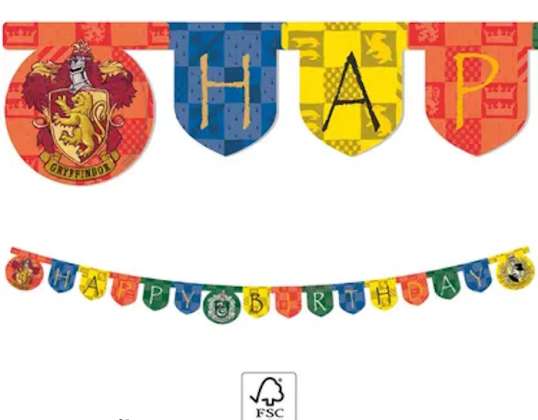 Harry Potter Hogwarts "Grattis på födelsedagen"-banderoll